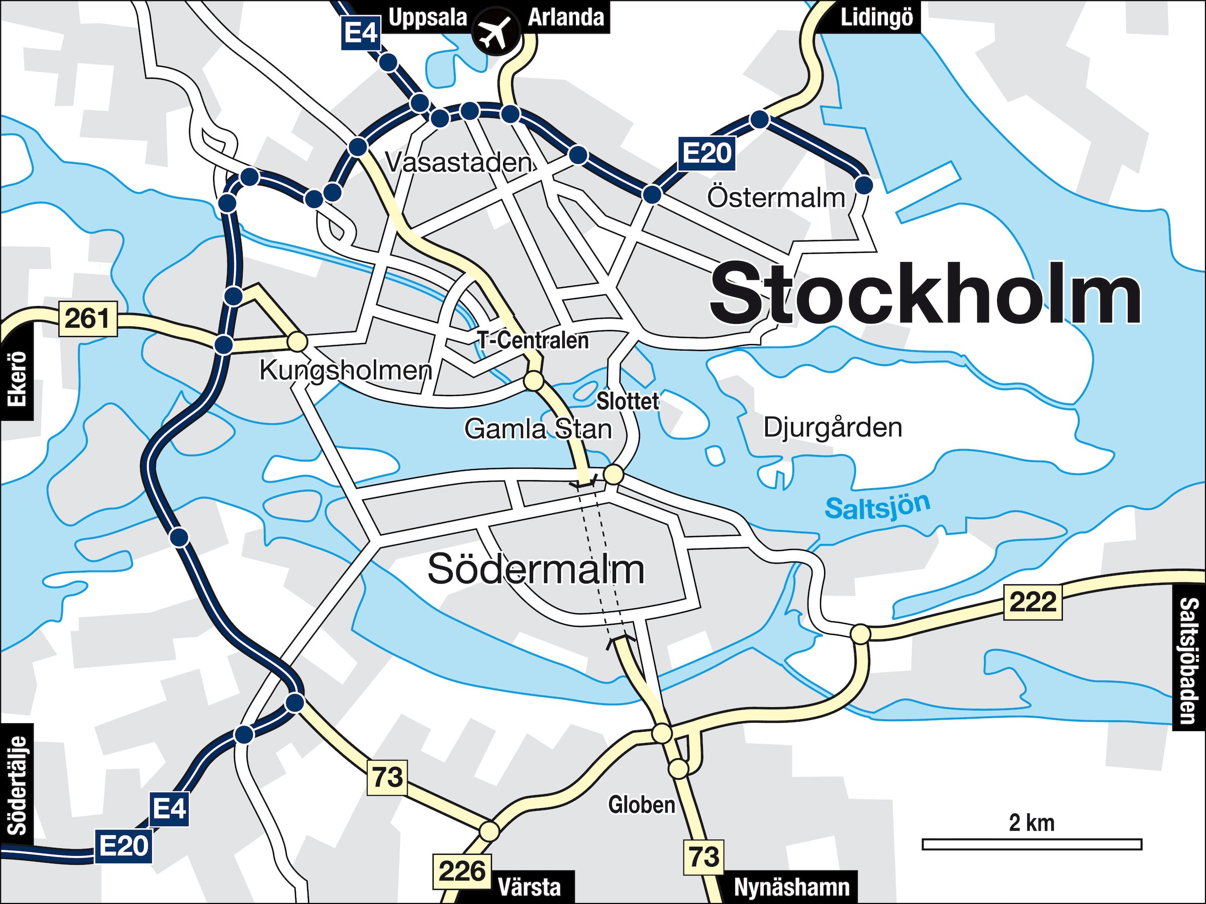 Die Stadtteile Stockholms